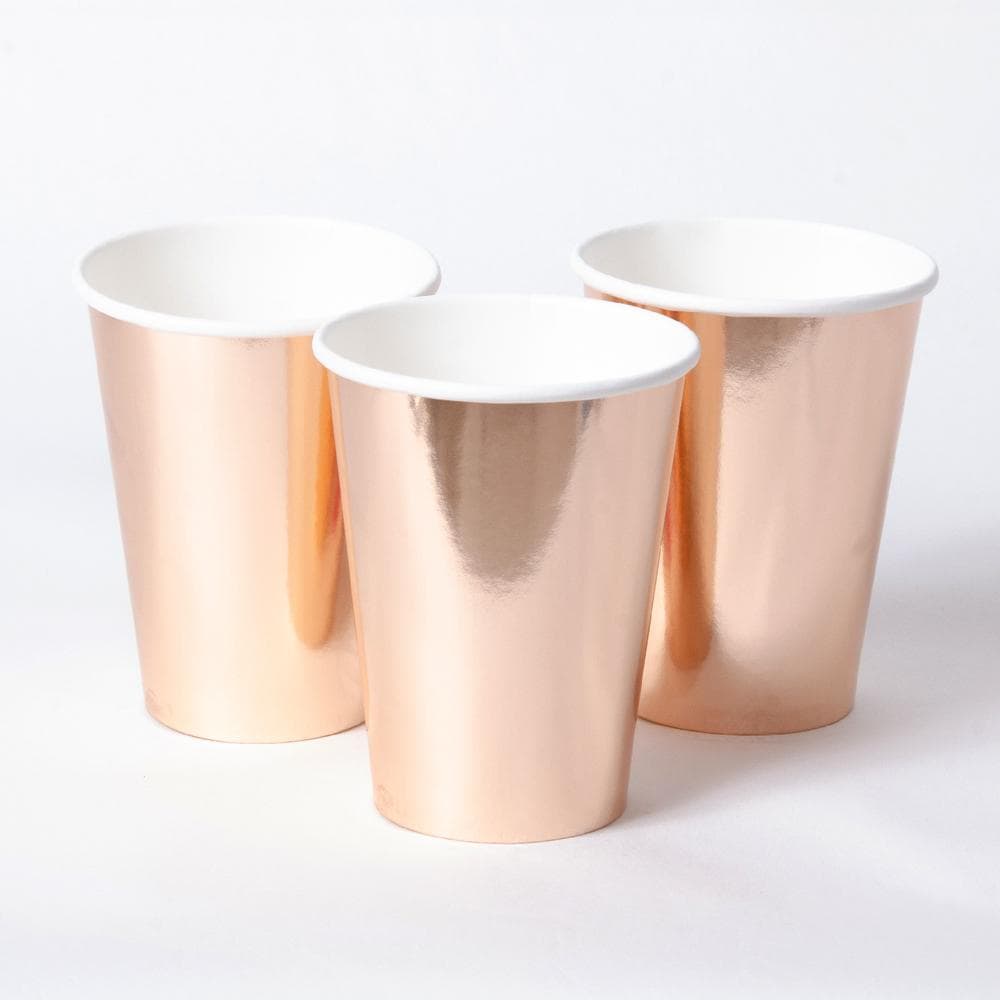 Metalic Rose Gold Cups » Muddy Boots Sleepover Parties