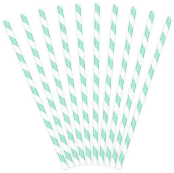 Blue Stripe Paper Straws 10pk
