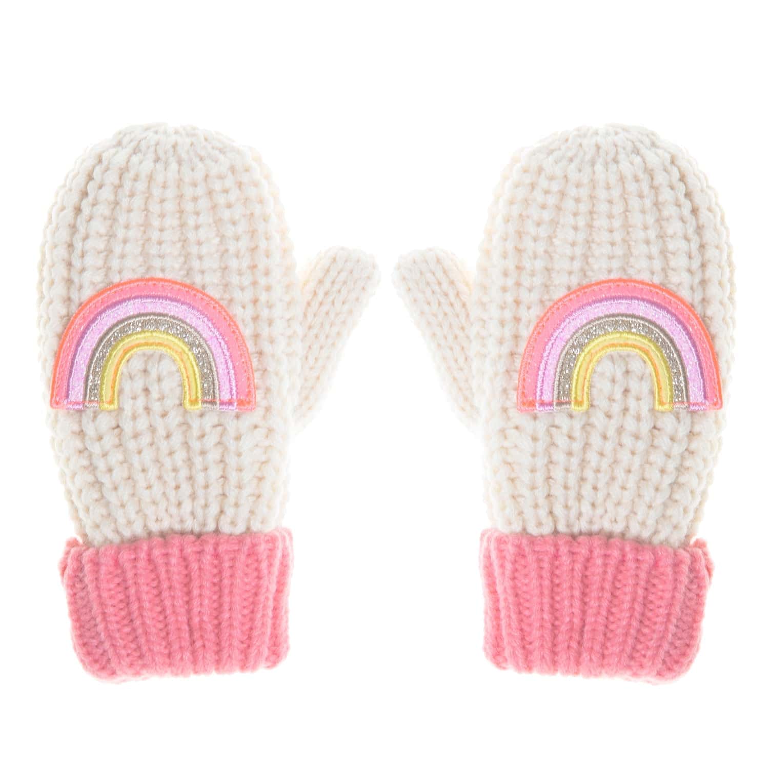 Disco Rainbow Knitted Mittens 3-6 Years