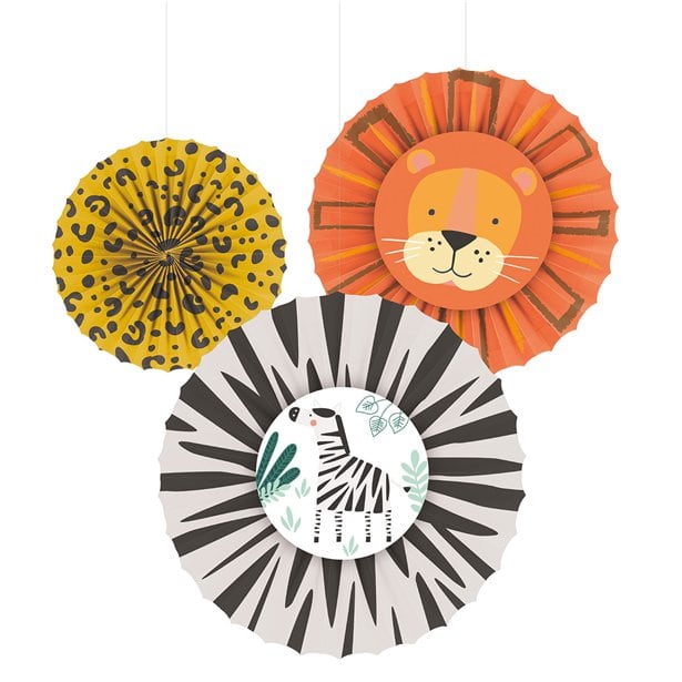 Get Wild Safari Paper Fan Decorations