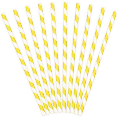 Yellow Striped Paper Straws
